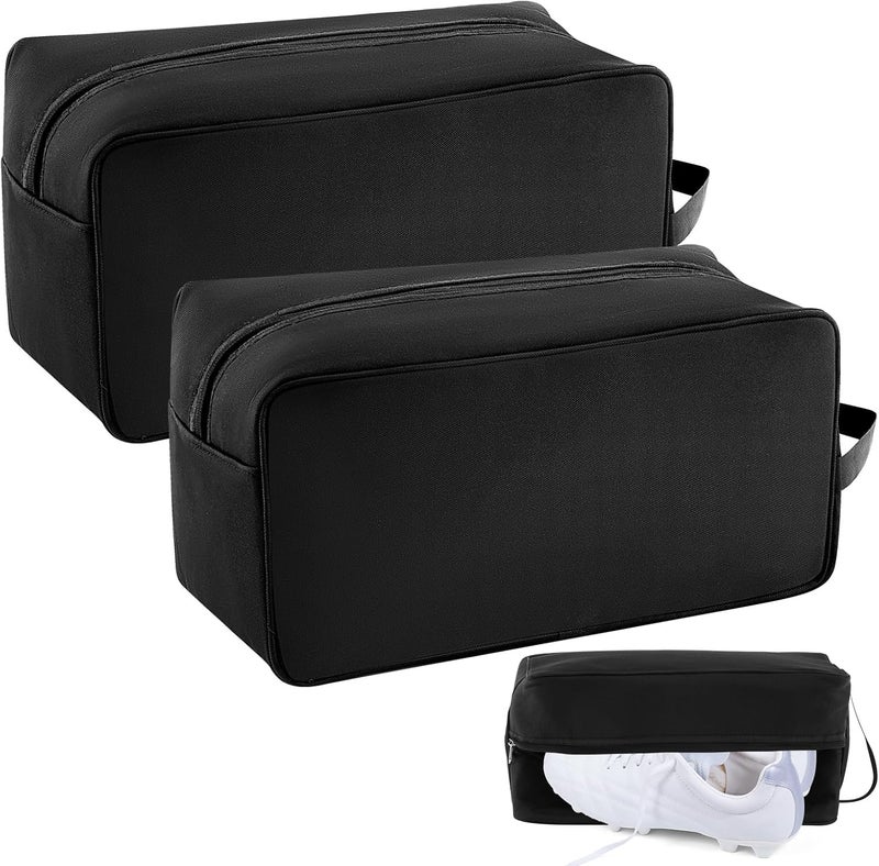 Vincreem 2 Pack Smell Proof Shoe Cleat Bag for Travel Odor Absorbing Water Resistant Soccer Golf Shoe Storage Organizer Pouch with Zipper for Gym Sports Travel Work - Image 1